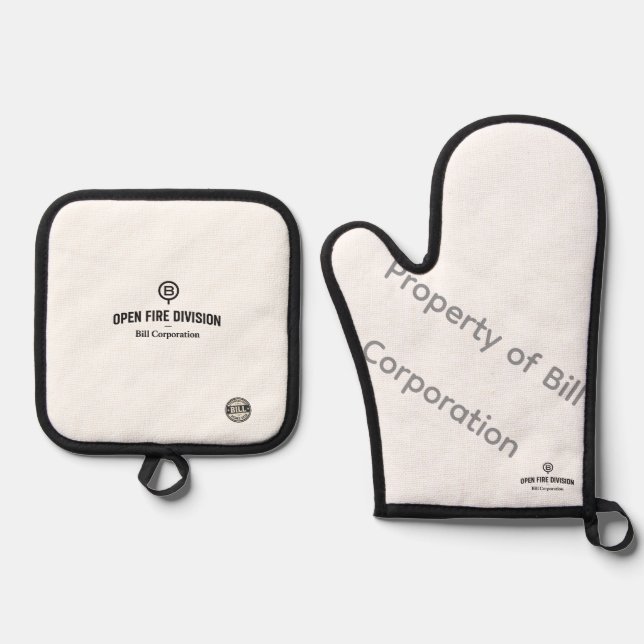 OPEN FIRE DIVISION – Bill Corporation Oven Mitt & Pot Holder Set (Front)