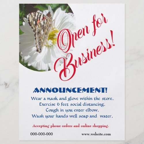 Open for Business Announcement Flyer Template