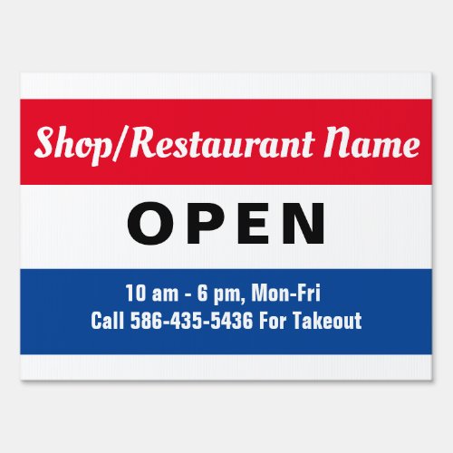 Open For Business Sign Name Hours Custom