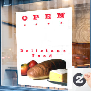 Open For Business Window Poster  Size: 52" x 72", Window Cling