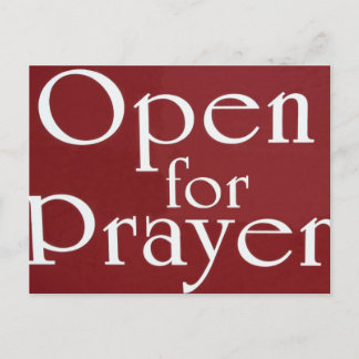 Open For Prayer Sign Postcard
