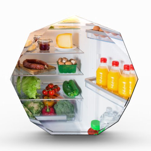 Open fridge filled with food award