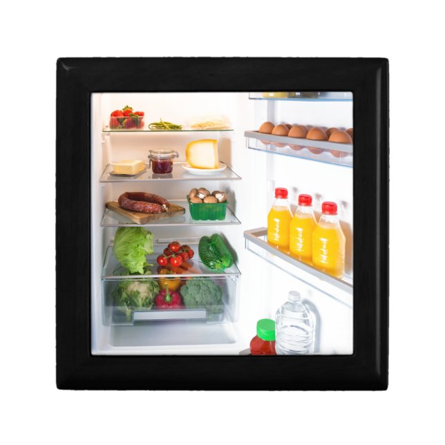 Open fridge filled with food keepsake box (Front)
