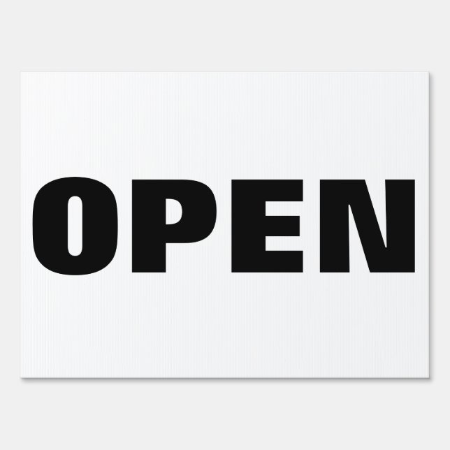 Open front and back sign (Front)