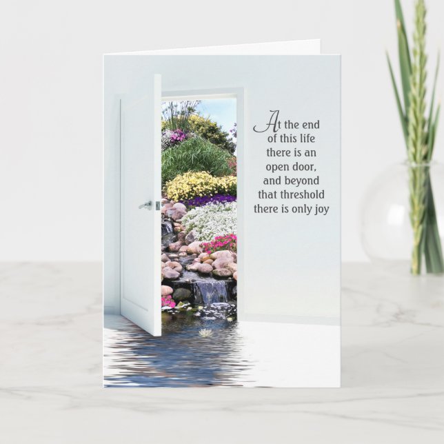 Open Garden Door Sympathy Card (Front)