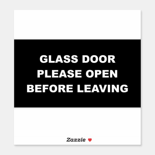 open glass door sticker