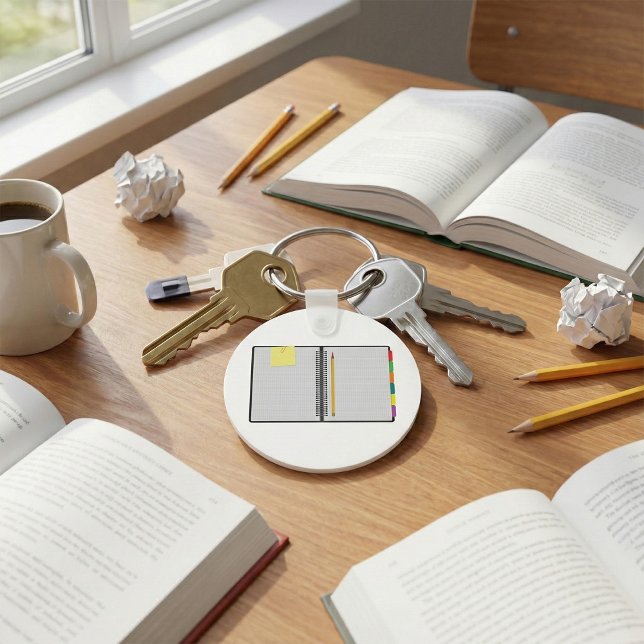 Open Graph Paper Notebook with Pencil Keychain (Creator Uploaded)