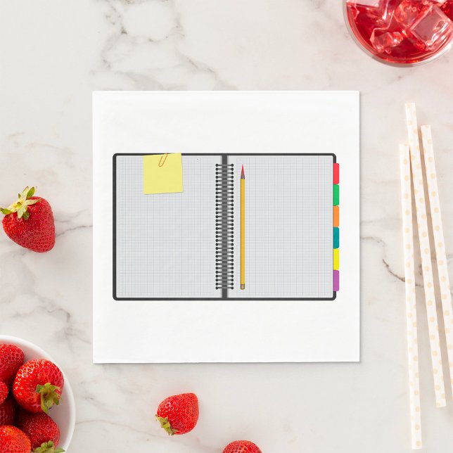 Open Graph Paper Notebook with Pencil Napkins (Creator Uploaded)