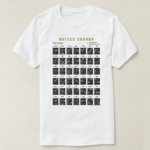 Open Guitar Chords On Front And Back T-Shirt