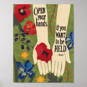 Open Hands in Flower Garden-Small Poster