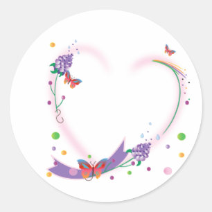 Open-Heart Round Sticker