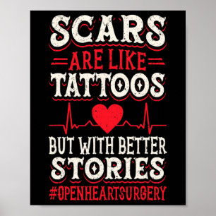Open Heart Surgery Byp Awareness Heart Proud Mom O Poster
