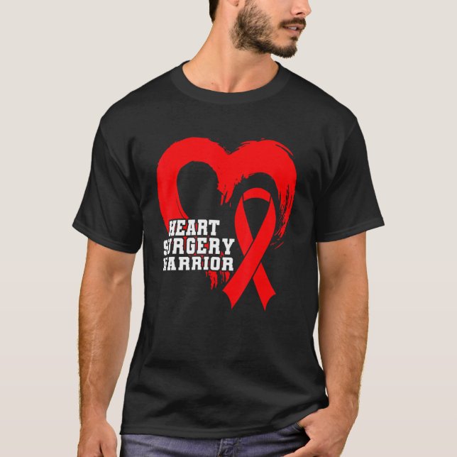 Open Heart Surgery Bypass Awareness Heart Heart Su T-Shirt (Front)