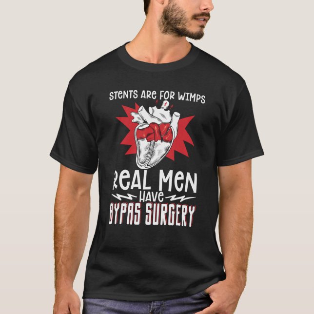 Open Heart Surgery Bypass Awareness Heart Stents A T-Shirt (Front)