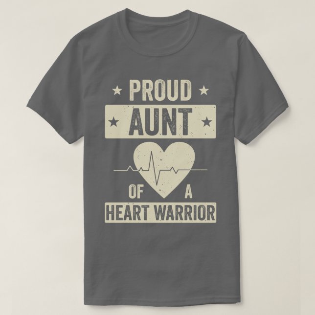 Open Heart Surgery CHD Transplant Aunt of a Heart  T-Shirt (Design Front)