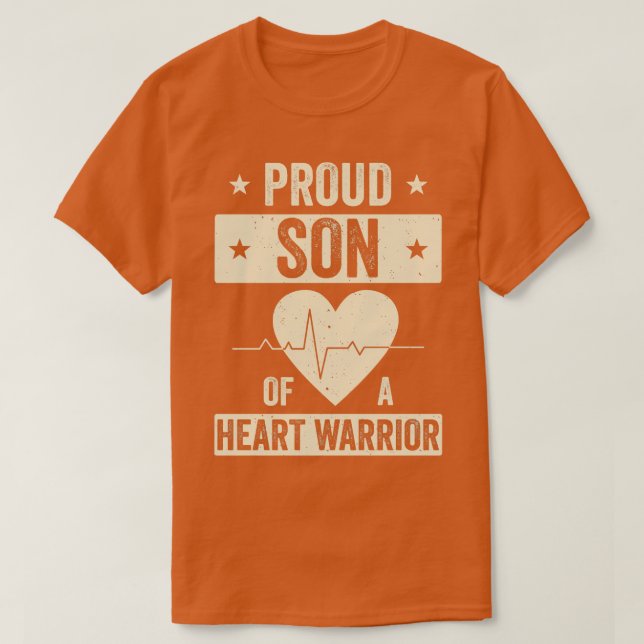 Open Heart Surgery CHD Transplant Son of a Heart W T-Shirt (Design Front)