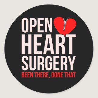 Open Heart Surgery Heart Disease Awareness Survivo Classic Round Sticker