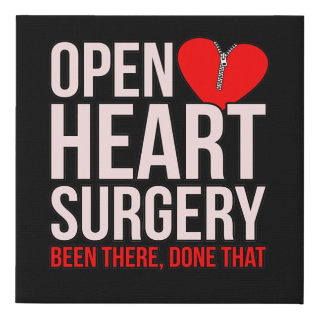 Open Heart Surgery Heart Disease Awareness Survivo Faux Canvas Print (Front)