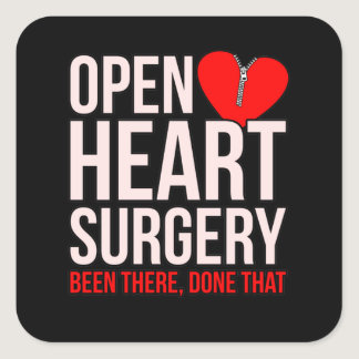 Open Heart Surgery Heart Disease Awareness Survivo Square Sticker