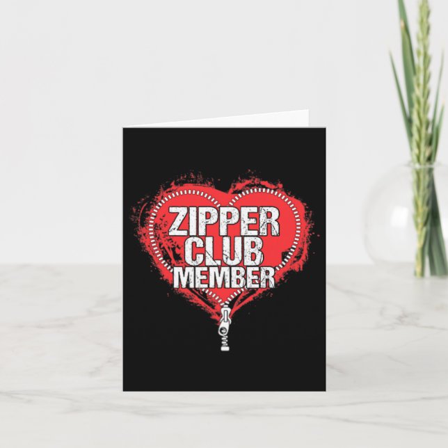 Open Heart Surgery Humor Funny Zipper Club Member  Card (Front)