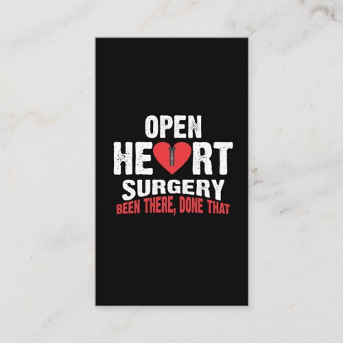 Open Heart Surgery Patient Bypass Recovery Business Card