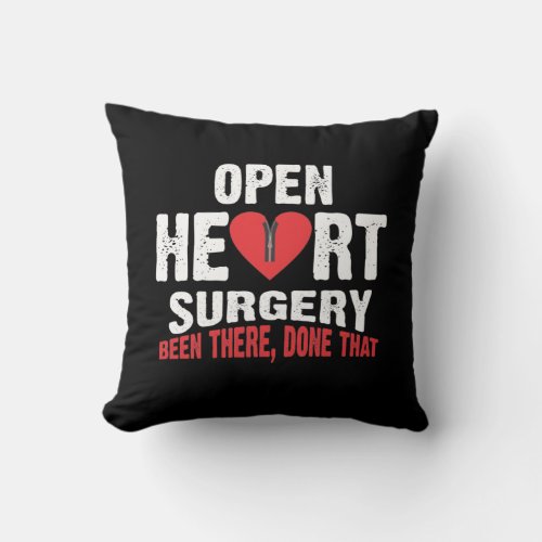Open Heart Surgery Patient Bypass Recovery Throw Pillow