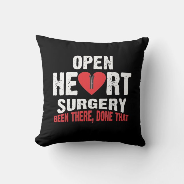 Open Heart Surgery Patient Bypass Recovery Throw Pillow (Front)