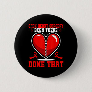 Open Heart Surgery Patients Heart Disease Awarenes Button