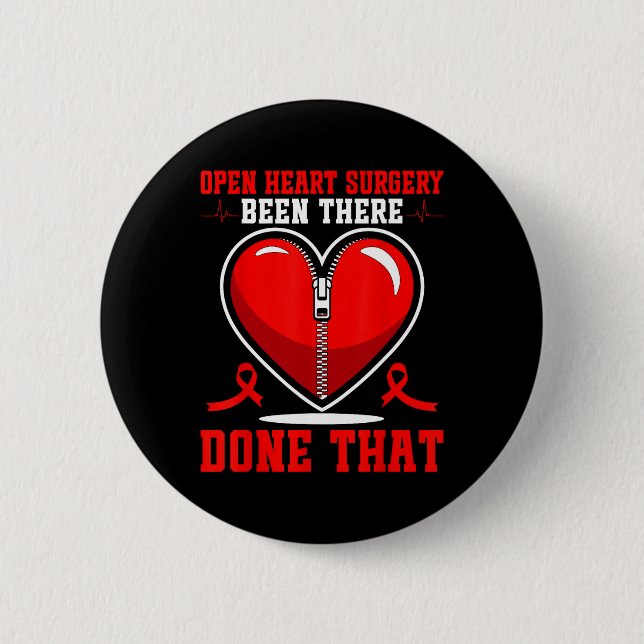 Open Heart Surgery Patients Heart Disease Awarenes Button (Front)