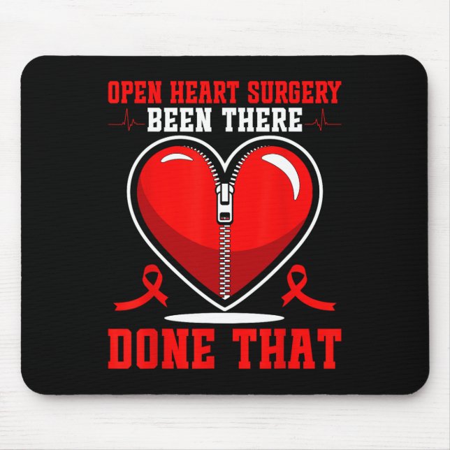 Open Heart Surgery Patients Heart Disease Awarenes Mouse Pad (Front)