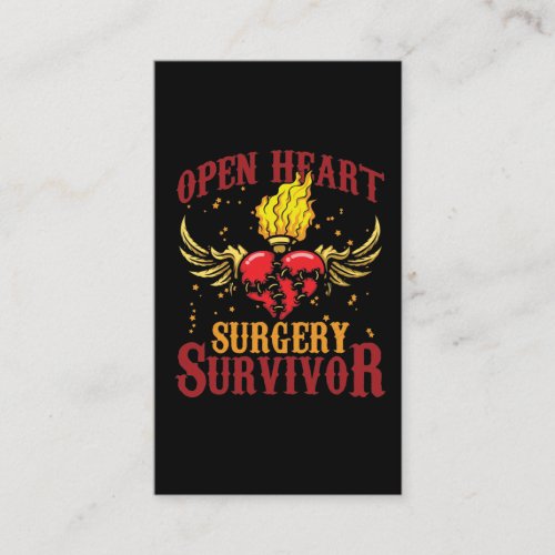 Open Heart Surgery Survivor Bypass Heart Disease Business Card
