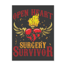 Open Heart Surgery Survivor Bypass Heart Disease Postcard