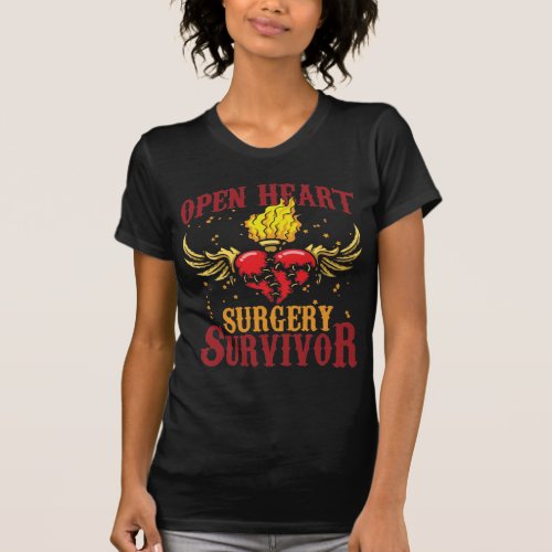 Open Heart Surgery Survivor Bypass Heart Disease T_Shirt