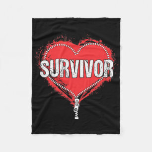 Open Heart Surgery Survivor Cardiac New Life Gift Fleece Blanket