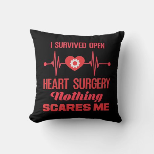 Open Heart Surgery Survivor Get Well Recovery Throw Pillow