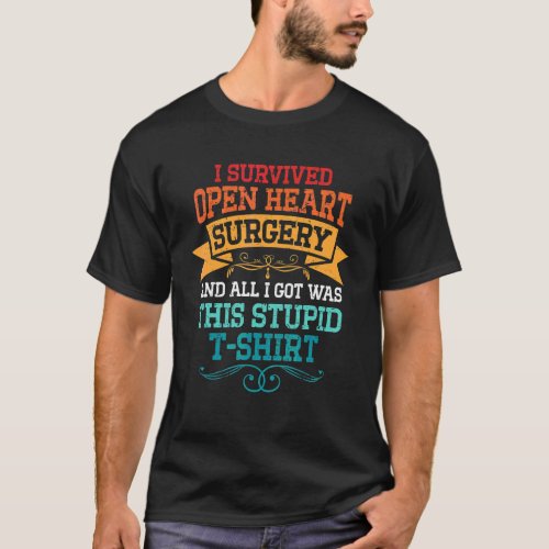 Open Heart Surgery Survivor Retro Vintage Recovery T_Shirt
