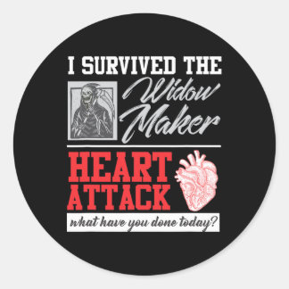 Open Heart Surgery Survivor Widow Maker Heart Atta Classic Round Sticker
