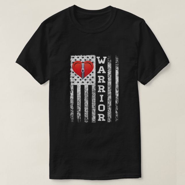Open Heart Surgery Warrior Gift For Heart Patients T-Shirt (Design Front)