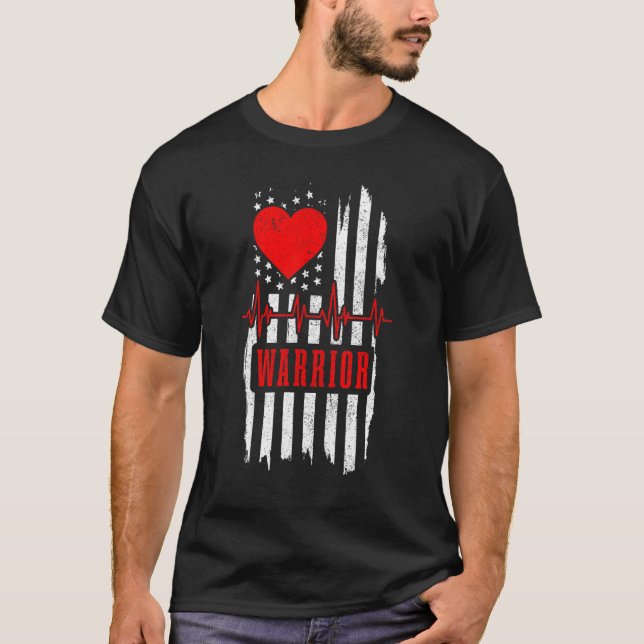 Open Heart Surgery Warrior Patriotic Transplant By T-Shirt (Front)
