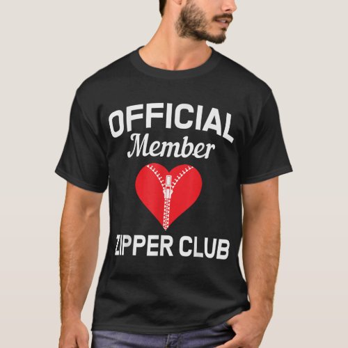 Open Heart Surgery Zipper Club Bypass Get Well Rec T_Shirt