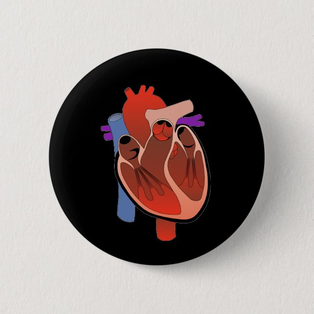 Open Hearted Pinback Button (Front)