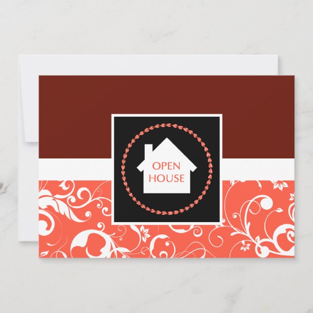 open house announcement : professional damask (Front)