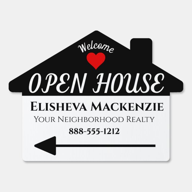 Open House Arrow Realty Real Estate Agent Sign (Front)