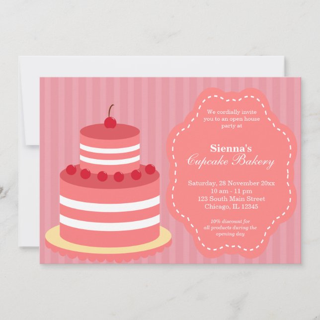 Open House Bakery business Invitation (Front)