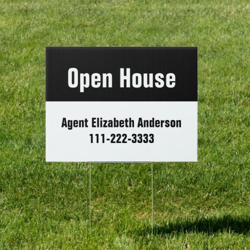 Open House Black and White Real Estate Template Sign