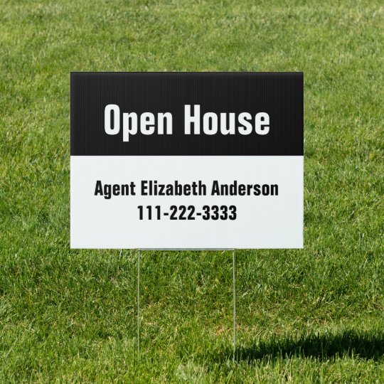 Open House Black And White Real Estate Template Sign 