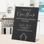Open House Black White Real Estate Agent Custom Pedestal Sign