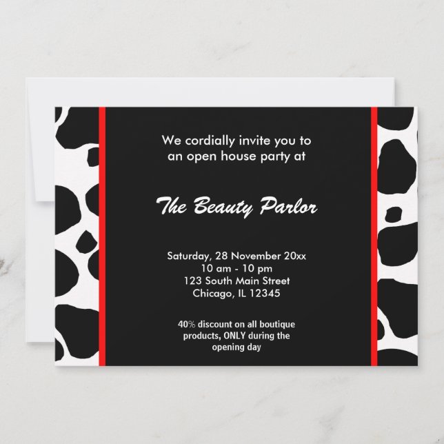 Open House Boutique Celebration Invitation (Front)