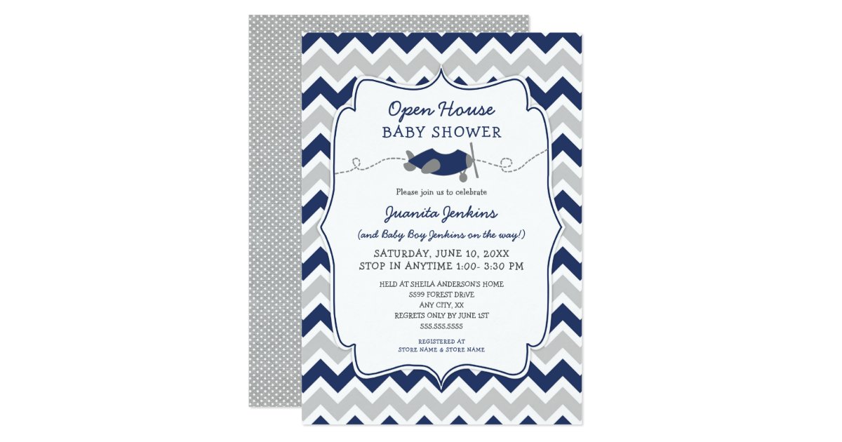Open House Boy Baby Shower Invitation