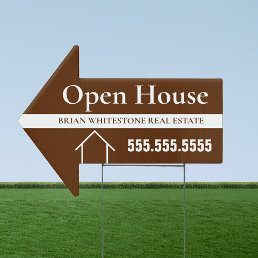 Open House Brown Real Estate Company Yard Sign